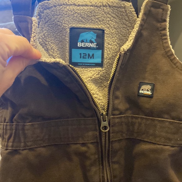BerneYouth insulated overall jumper - brown with fleece.12 MOs.Insulated - Picture 2 of 4
